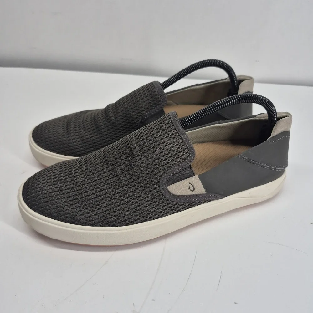 OluKai Lae ahi Shoes Mens 10 Casual Slip On Comfort Sneakers Brown Mesh Low Top